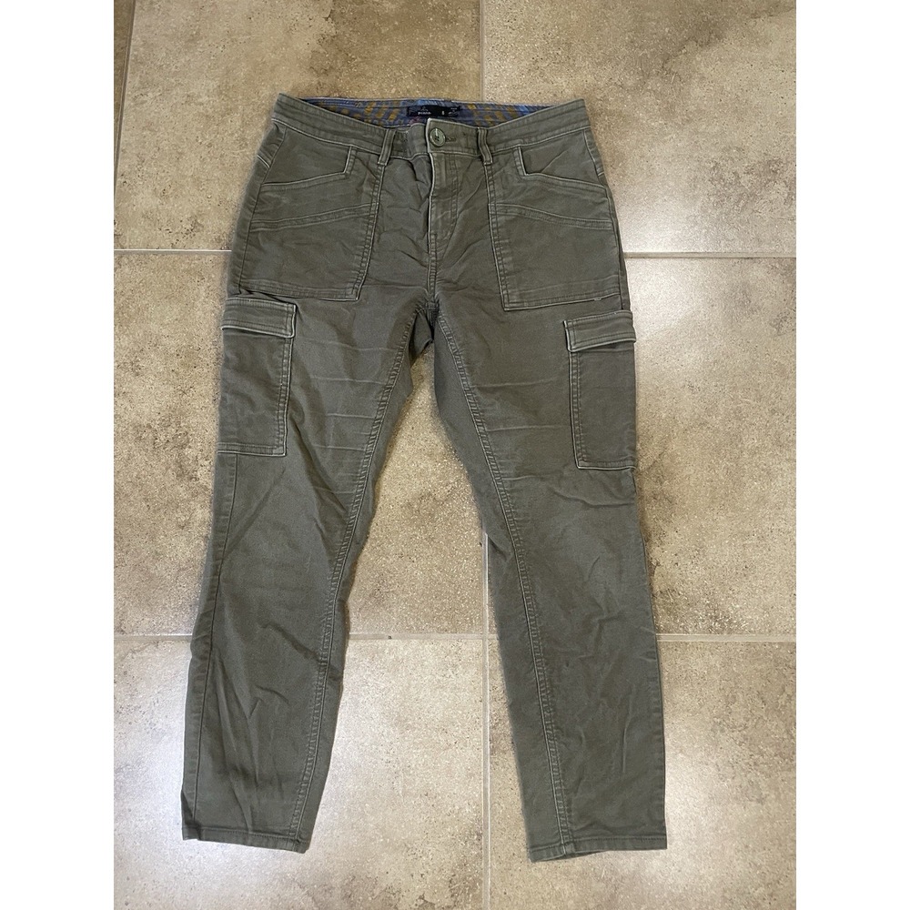 prAna Womens Sz 8 Green Cargo Pants Stretch Hiking Outdoor Utility Travel